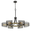 Cal Lighting 6 Lights Wood/Black Chandelier FX-3742-6